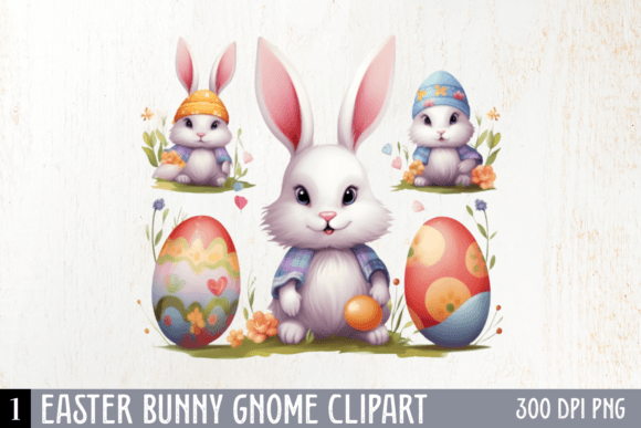 Easter Bunny Gnome Sublimation Graphic Illustrations By CraftArt