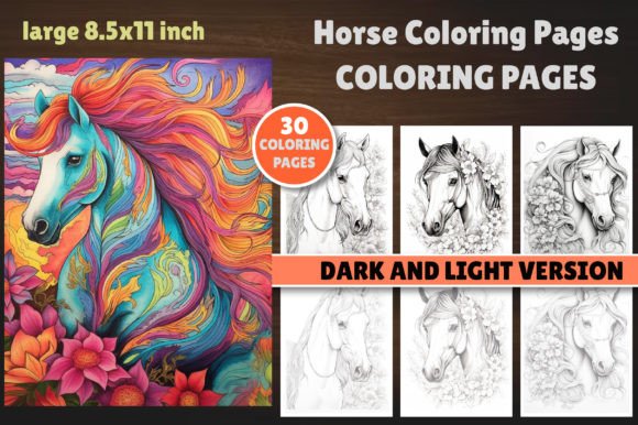 Horse Coloring Pages Graphic Coloring Pages & Books Adults By Coloring Art