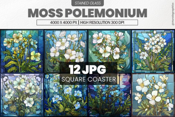 Moss Polemonium Stained Glass Graphic Crafts By Hurairagraphics