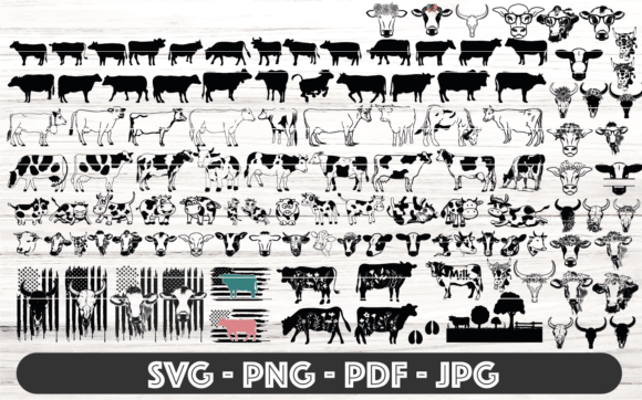 Versatile Cow Illustration Mega Pack SVG Graphic Illustrations By pixelworld