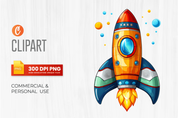 Watercolor Rocket Sublimation Clipart Graphic Illustrations By Crafticy