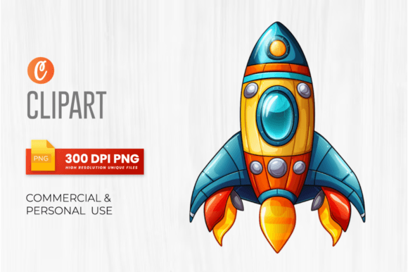 Watercolor Rocket Sublimation Clipart Graphic Illustrations By Crafticy