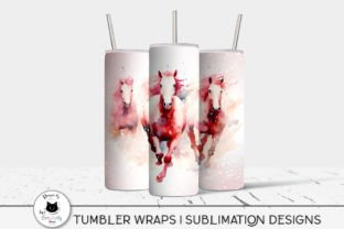 Watercolor White Horse Tumbler Wraps Graphic Crafts By Ivy’s Creativity House 3