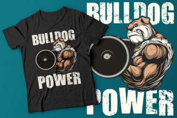Bulldog Power-gym T-shirt Graphic T-shirt Designs By Open Expression