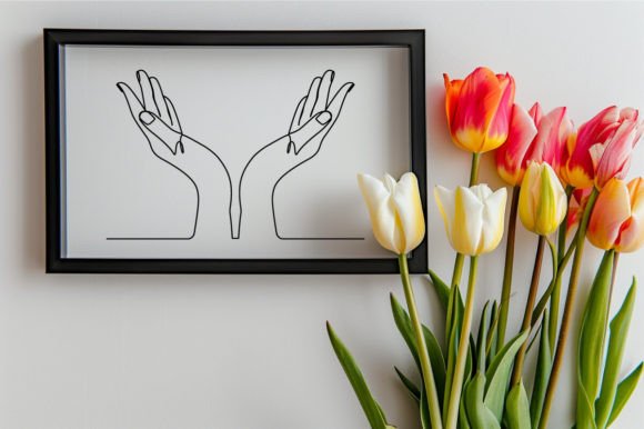 Continuous Line Drawing Hands Up Praying Graphic Illustrations By mahmuda akter