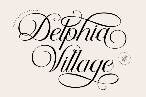 Delphia Village Fontes Script Fonte Por RantauType
