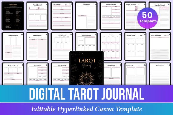 Digital Tarot Journal for IPad Canva Kdp Gráfico Interiores KDP Por Mustafiz
