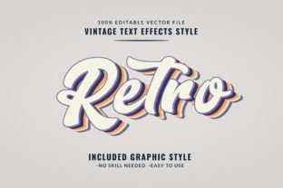 Editable Vector Retro Text Bundle Graphic Illustrations By mristudio 15