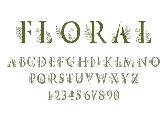 Floral Decorative Font By GraphicsNinja