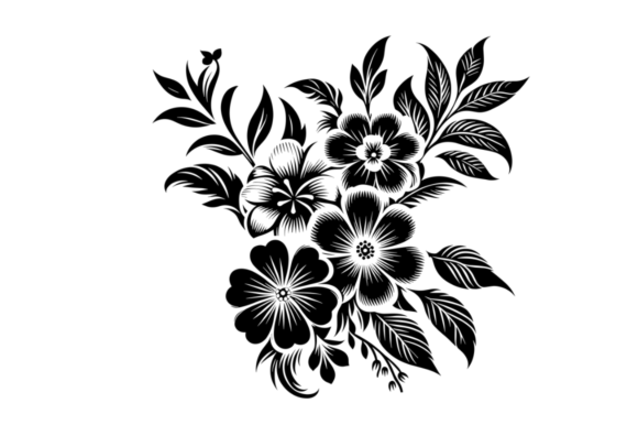 Floral SVG File, DIY Flower Design PNG Grafika Ilustracje do Druku Przez Artful Assetsy