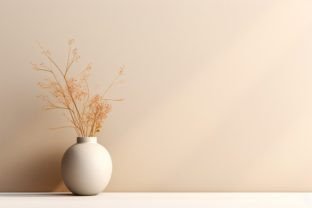 Minimalist Ceramic Pot with Wheat Graphic Objects By Forhadx5