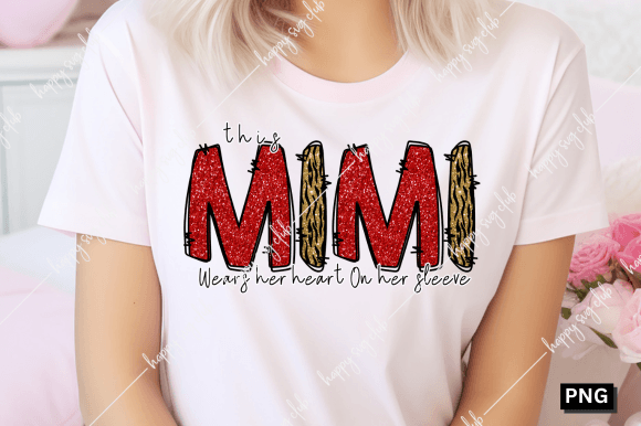 This Mimi Wears Her Heart on Her Sleeve Graphic T-shirt Designs By happy svg club