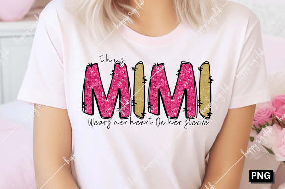 This Mimi Wears Her Heart on Her Sleeve Graphic T-shirt Designs By happy svg club