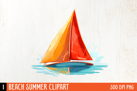 Watercolor Beach Summer Clipart Grafika Ilustracje do Druku Przez CraftArt