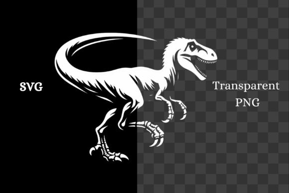 White Silhouette Dinosaurs SVG PNG Gráfico Generadores de Escena Por Lara' s Designs