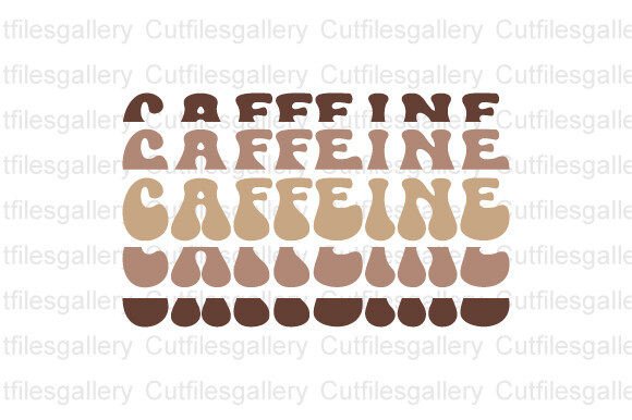 Caffeine SVG, Retro Coffee Saying SVG Graphic Crafts By cutfilesgallery