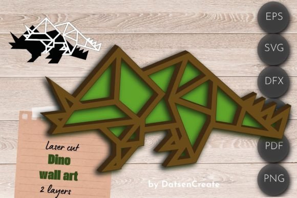 Multilayered Kids Dino Sign Laserf Cut Illustration SVG 3D Par DatsenCreate