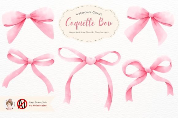 Pink Coquette Ribbon Clipart Graphic Illustrations By Chonnieartwork