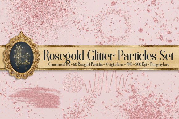 Rosegold Glitter Set PNG Overlay Graphic Backgrounds By ThingsbyLary
