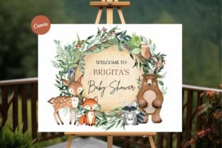 Woodland Baby Shower Welcome Sign Graphic Print Templates By regalcreds 2