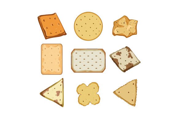 Cracker Biscuit Set Cartoon Vector Illus Illustration Illustrations Imprimables Par pikepicture