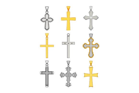 Cross Christian Set Cartoon Vector Illus Graphic Illustrations By pikepicture
