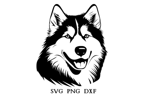 Alaskan Malamute SVG PNG DXF Gráfico Ilustraciones Imprimibles Por DynjoDesigns
