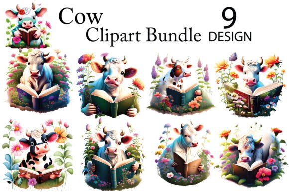Cow Sublimation Bundle Illustration Modèles d'Impression Par AM-Designer