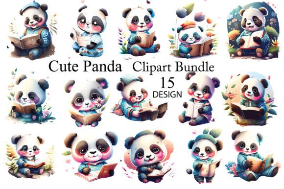 Cute Panda Sublimation Bundle Illustration Modèles d'Impression Par AM-Designer