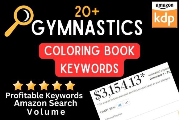 Gymnastics Coloring Book Keyword for KDP Grafik KDP-Schlüsselwörter Von Nancy's Design Hub