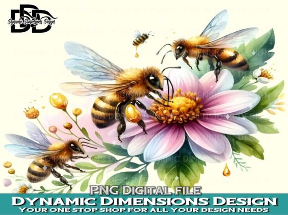 Honey Bee Clipart PNG Illustration Artisanat Par Dynamic Dimensions