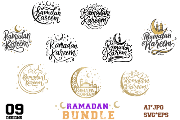 Ramadan Kareem Bundle Gráfico Diseños de Camisetas Por Tsudesigns