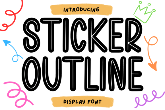 Sticker Outline Display Font By Minimalist Eyes