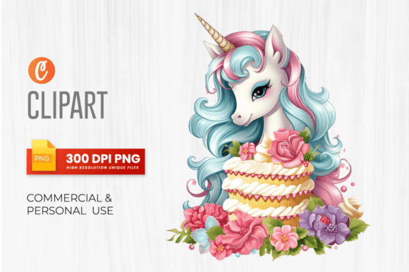 Unicorn Theme Cakes Sublimation Clipart Graphic Illustrations By Crafticy