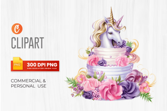 Unicorn Theme Cakes Sublimation Clipart Graphic Illustrations By Crafticy