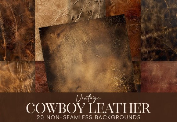Vintage Rough Distressed Cowboy Leather Graphic Backgrounds By Visual Gypsy