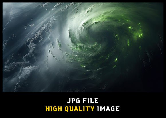 Amazing Green Spiral Galaxy in Space Grafik KI Grafiken Von WODEXZ