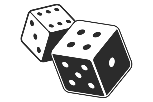 Gambling Dice Cubes Black Icon. Random L Afbeelding Afdrukbare Illustraties Door onyxproj