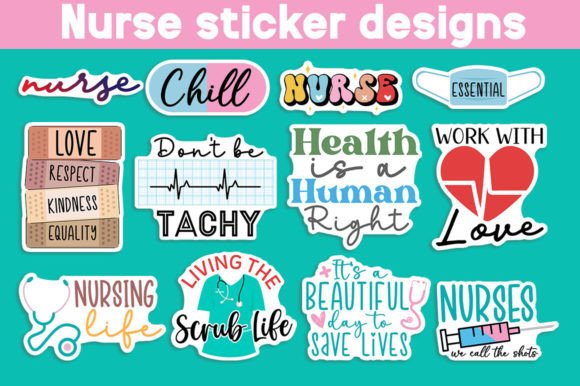 Nurse Sticker Bundle Png Grafik Plotterdateien Von etcify