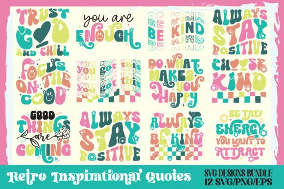 Retro Inspirational Quotes SVG Bundle Graphic Crafts By Craftlab98