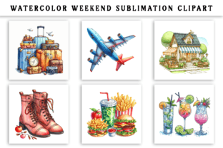 Watercolor Weekend Sublimation Clipart Illustration Illustrations AI Par Naznin sultana jui 3