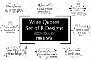 Whimsical Wine Quotes Bundle - PNG, SVG Grafica Design di T-shirt Di KGNgraphics.Co. 1