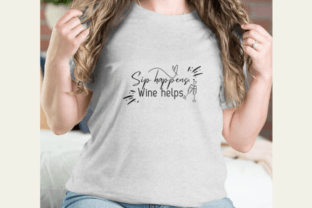 Whimsical Wine Quotes Bundle - PNG, SVG Grafica Design di T-shirt Di KGNgraphics.Co. 7