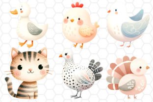 20 Farm Animal Cliparts - Watercolor PNG Graphic Illustrations By DreanArtDesign 2