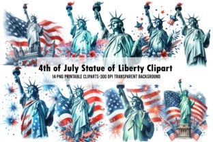 4th of July Statue of Liberty Clipart Illustration Illustrations Imprimables Par WatercolorArt 1