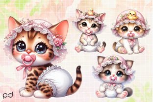 Baby Cat with Pacifier Clipart PNG Graphic Illustrations By Padma.Design 2
