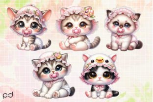 Baby Cat with Pacifier Clipart PNG Graphic Illustrations By Padma.Design 4