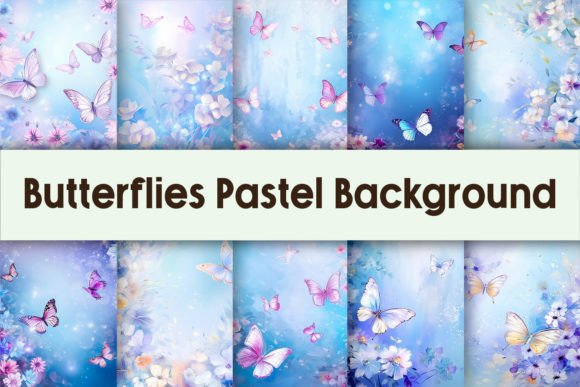 Butterflies Pastel Background Graphic Crafts By Pamilah