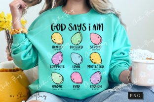Glitter Easter Eggs God Says I Am PNG Graphic T-shirt Designs By Christine Fleury 2