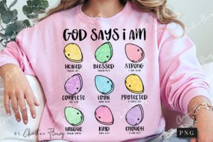 Glitter Easter Eggs God Says I Am PNG Graphic T-shirt Designs By Christine Fleury 3